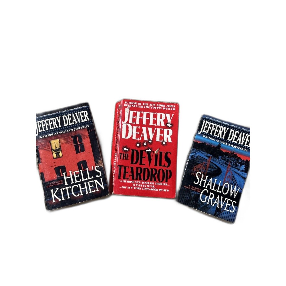 Jeffrey Deaver Mystery Books Lot Of 3 Devils Tear Drop Hells Kitchen Shallow